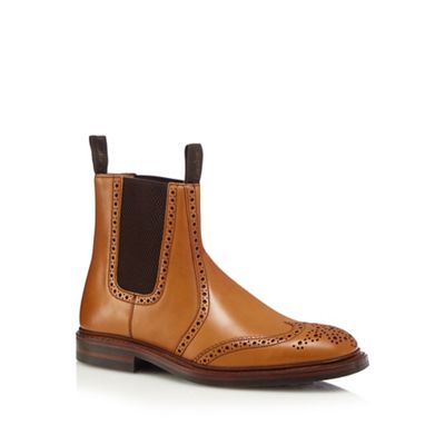 Loake Tan elasticated insert ankle boots